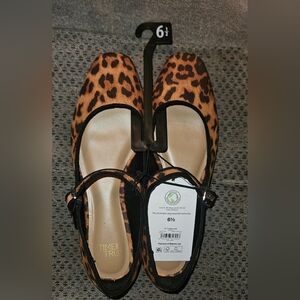 Women's Leopard Print Mary Jane Flats - Size 6.5 NWT